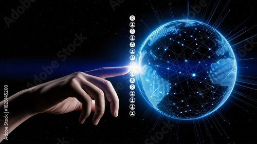 Connect globally networking with digital interface and social platform