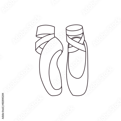ballet shoes en pointe sole dance slipper pink emoji symbol sign icon vector illustration isolated flat