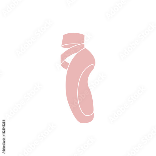 ballet shoes en pointe sole dance slipper pink emoji symbol sign icon vector illustration isolated flat