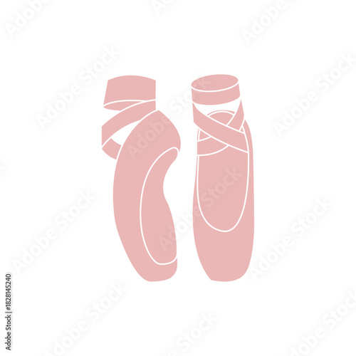 ballet shoes en pointe sole dance slipper pink emoji symbol sign icon vector illustration isolated flat