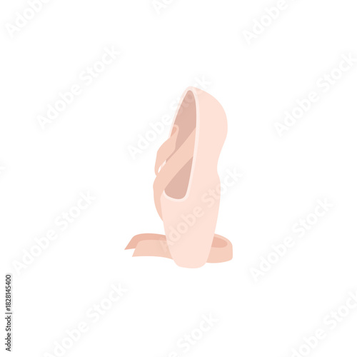 ballet shoes en pointe sole dance slipper pink emoji symbol sign icon vector illustration isolated flat