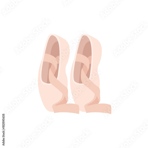 ballet shoes en pointe sole dance slipper pink emoji symbol sign icon vector illustration isolated flat