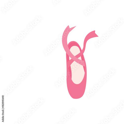 ballet shoes en pointe sole dance slipper pink emoji symbol sign icon vector illustration isolated flat