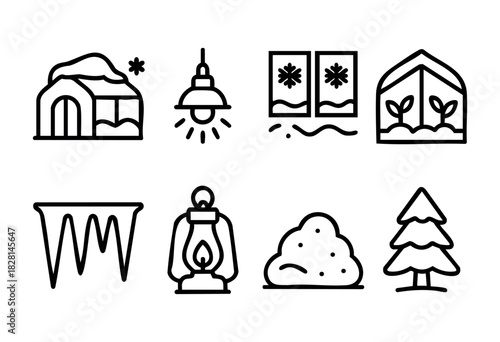 Frosty landscape showcases frozen bridges and footprints on snow, creating a peaceful winter atmosphere. Snow-covered trees and clouds add to the charm of the cold season.