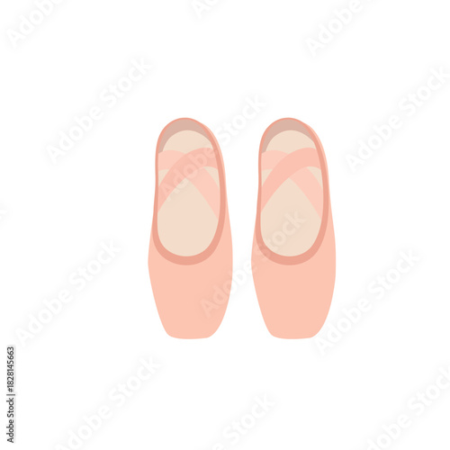 ballet shoes en pointe sole dance slipper pink emoji symbol sign icon vector illustration isolated flat