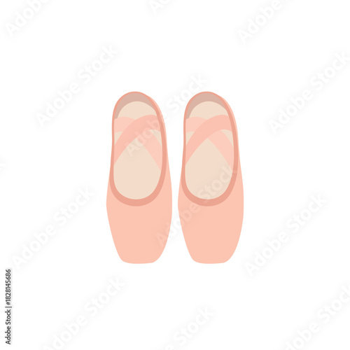 ballet shoes en pointe sole dance slipper pink emoji symbol sign icon vector illustration isolated flat