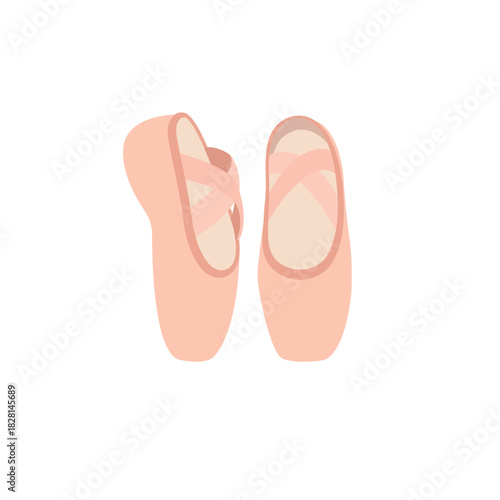 ballet shoes en pointe sole dance slipper pink emoji symbol sign icon vector illustration isolated flat