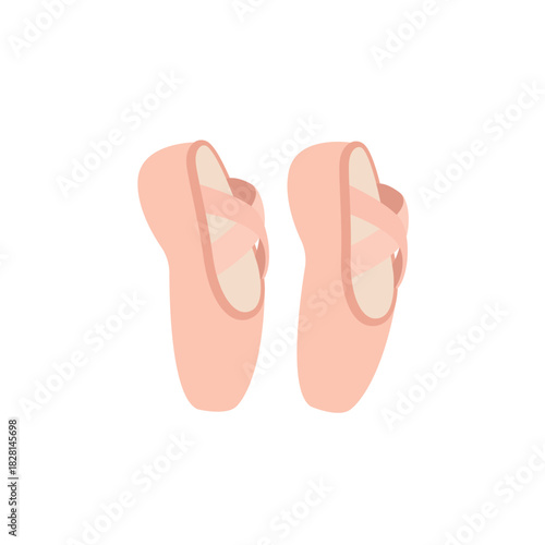 ballet shoes en pointe sole dance slipper pink emoji symbol sign icon vector illustration isolated flat