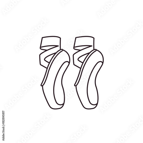 ballet shoes en pointe sole dance slipper pink emoji symbol sign icon vector illustration isolated flat