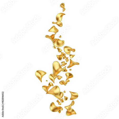 Golden Leaves Falling Down A Gradient Background