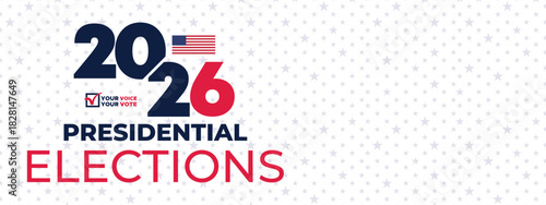 2026 Presidential Elections Banner with Dotted Background and Bold Layout