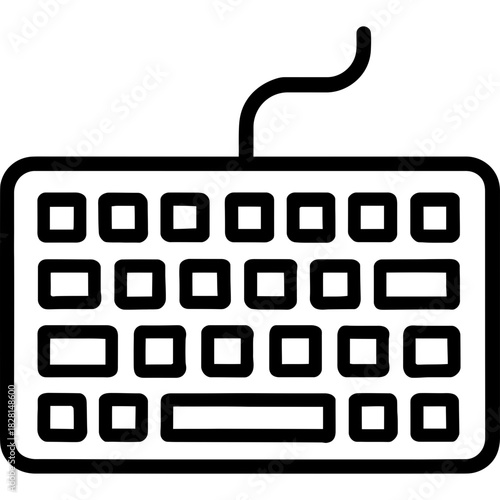Keyboard computer outline icon vector