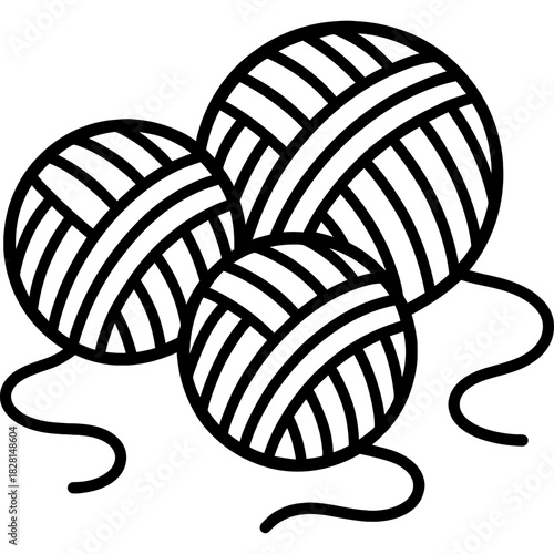 Yarn balls outline icon vector