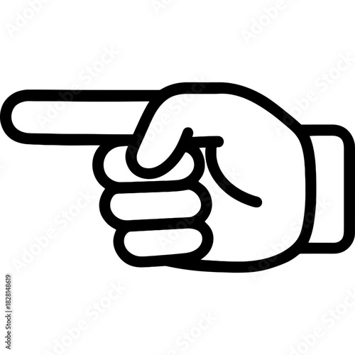 Pointing finger outline icon vector