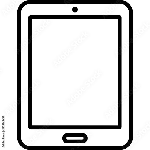Tablet device outline icon vector