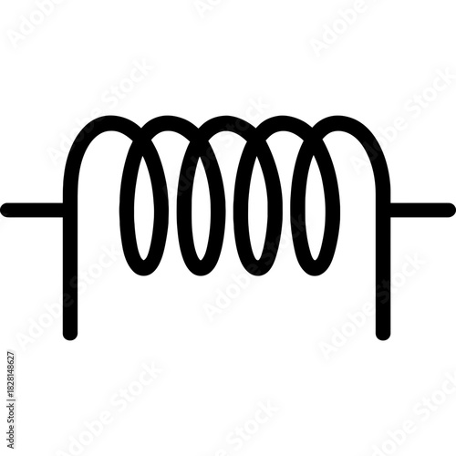 Inductor coil outline icon vector