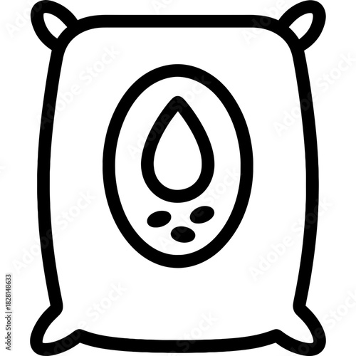 Seed bag agriculture outline icon vector