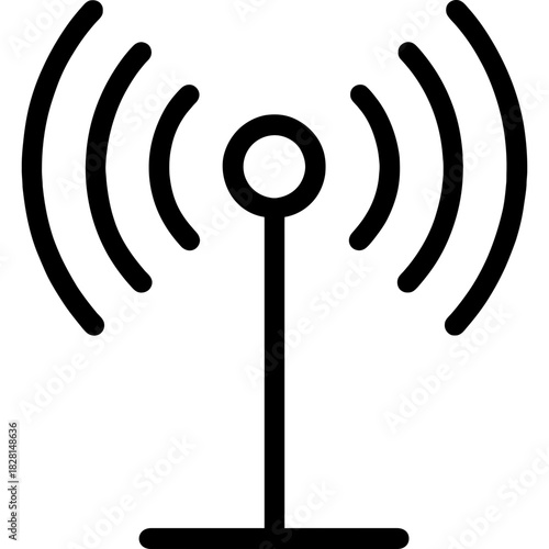 Antenna symbol outline icon vector