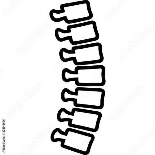 Human spine outline icon vector