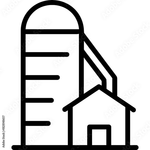 Silo grain storage outline icon vector