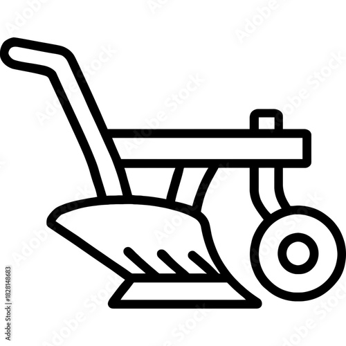 Plow farming equipment outline icon vector
