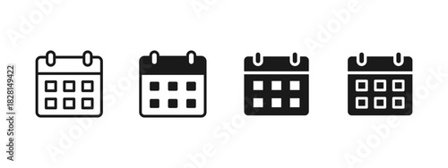 Calendar icon. Monthly grid layout for date selection vector illustration. Useful schedule element for events and planner symbol. Clean interface detail for organization sign. Modern UI pictogram.