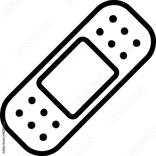 Bandage adhesive strip outline icon vector