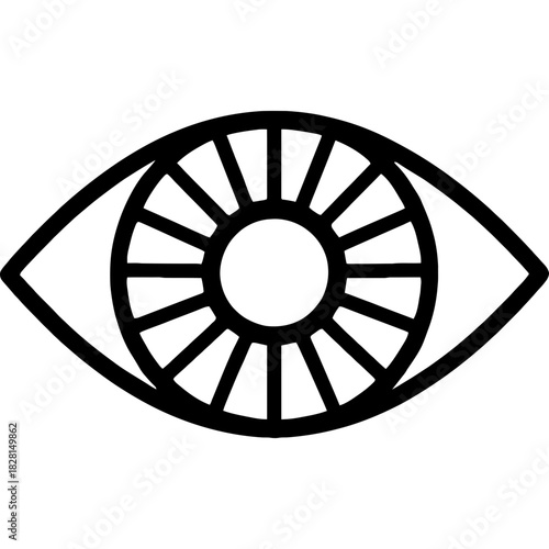 Eye with iris detail clean outline icon vector