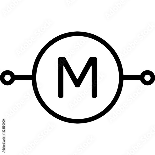 Motor symbol outline icon vector