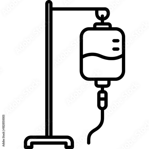 Iv drip stand outline icon vector