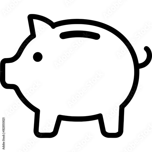 Piggy bank outline icon vector