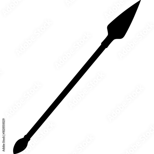 Black spear silhouette on white background