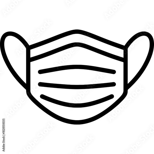 Face mask medical outline icon vector
