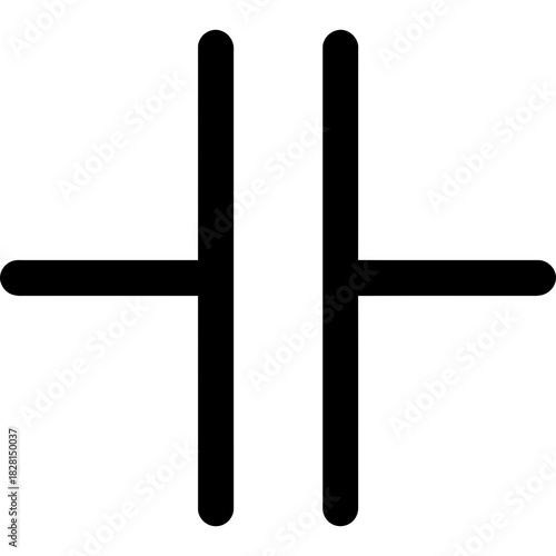 Capacitor symbol outline icon vector