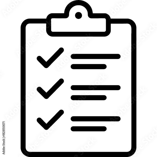 Clipboard with checklist outline icon vector