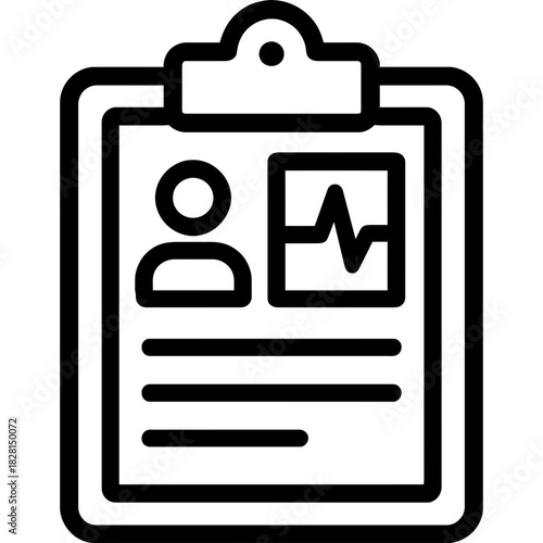 Medical chart clipboard outline icon vector