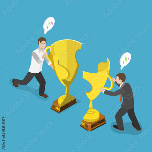 3D Isometric Flat Vector Illustration of Team Win, Collaborative Solutions For Mutual Success And Achieving Goals Through Teamwork And Best Practices