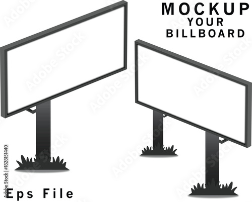 Billboard mockup banner design template vector advertisement construction frame for outdoor commercial