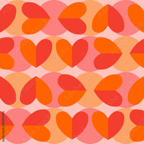 Lovely seamless pattern featuring dual-tone hearts, perfect for Valentine’s Day and other romantic themes. Great for textiles, gift wrap, banners, love-themed designs, and charming romantic decor.