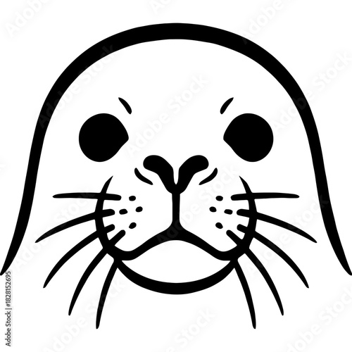 Minimalistic weddell seal head silhouette