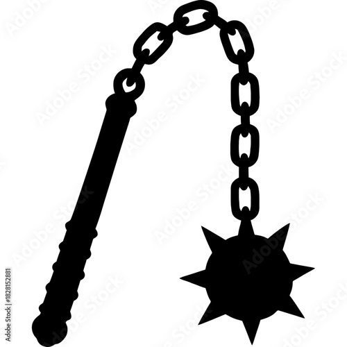 Black flail vector silhouette