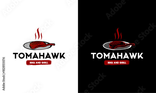 GRILLED TOMAHAWK Logo vector illustration