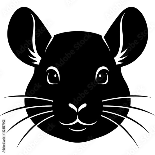 Minimalistic chinchilla head silhouette