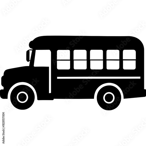 Black silhouette of a school bus