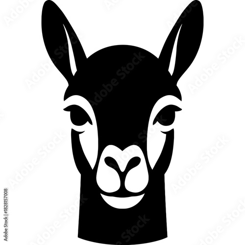 Minimalistic vicuña head silhouette