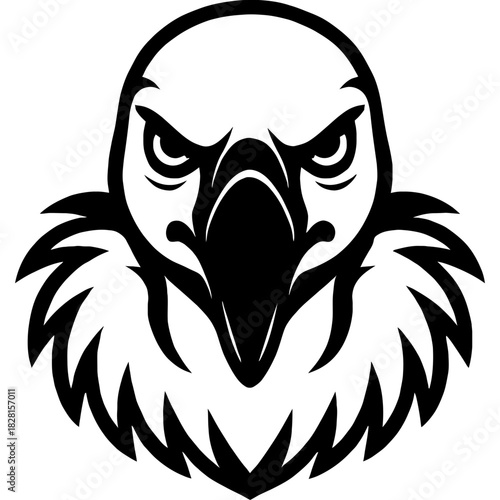 Minimalistic vulture head silhouette