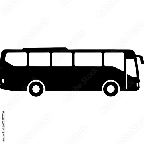 Black silhouette of intercity coach