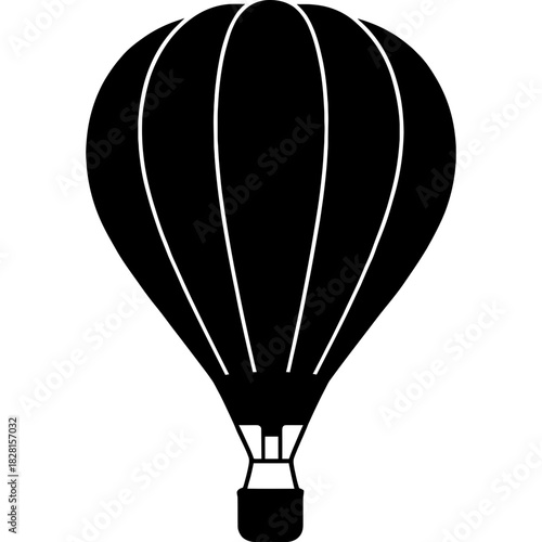 Black silhouette of hot air balloon