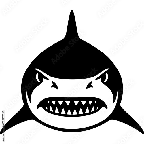 Minimalistic tiger shark head silhouette