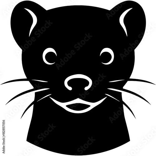 Minimalistic weasel head silhouette
